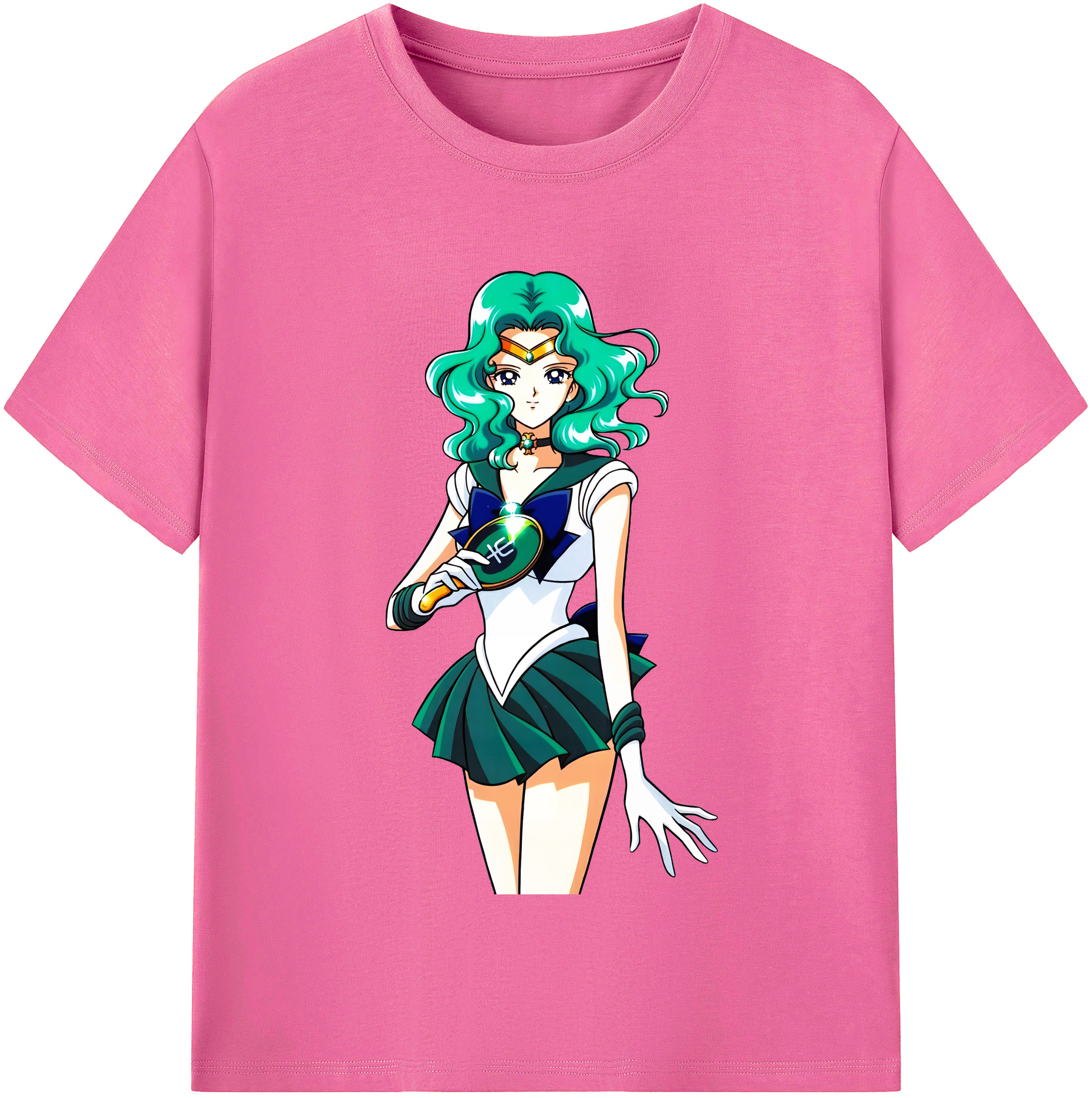 （画像用） 美少女戦士セーラームーン 海王 みちる（かいおう みちる） Sailor Moon Kaiou Michiru レディースカジュアルプリントTシャツ（綿100％）